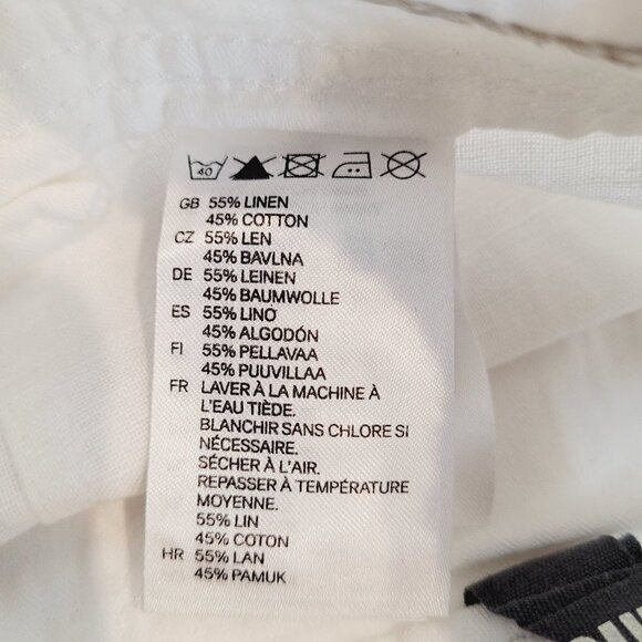 H&M LOGG. White Linen Blend High Waisted Ankle Pant - Picture 9 of 13